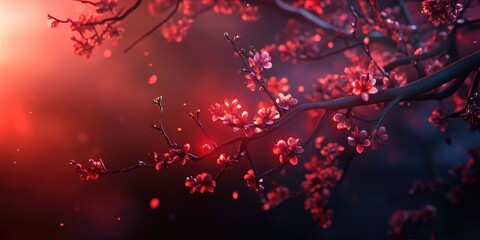 Stunning plum blossoms in a natural setting, Beautiful plum blossoms in a natural environment