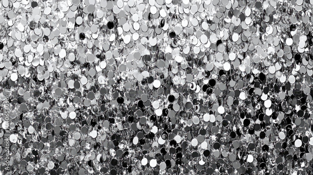 Poster silver sequin backdrop with shimmering sparkle