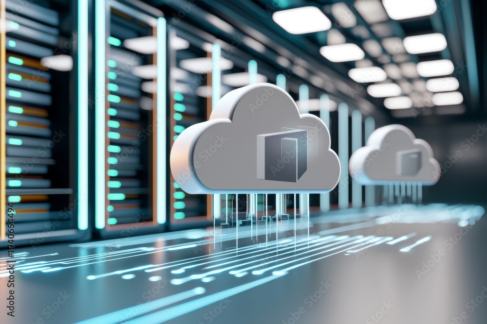 Poster transfer of big data over the internet using cloud computing technology. future technologies. stock:
