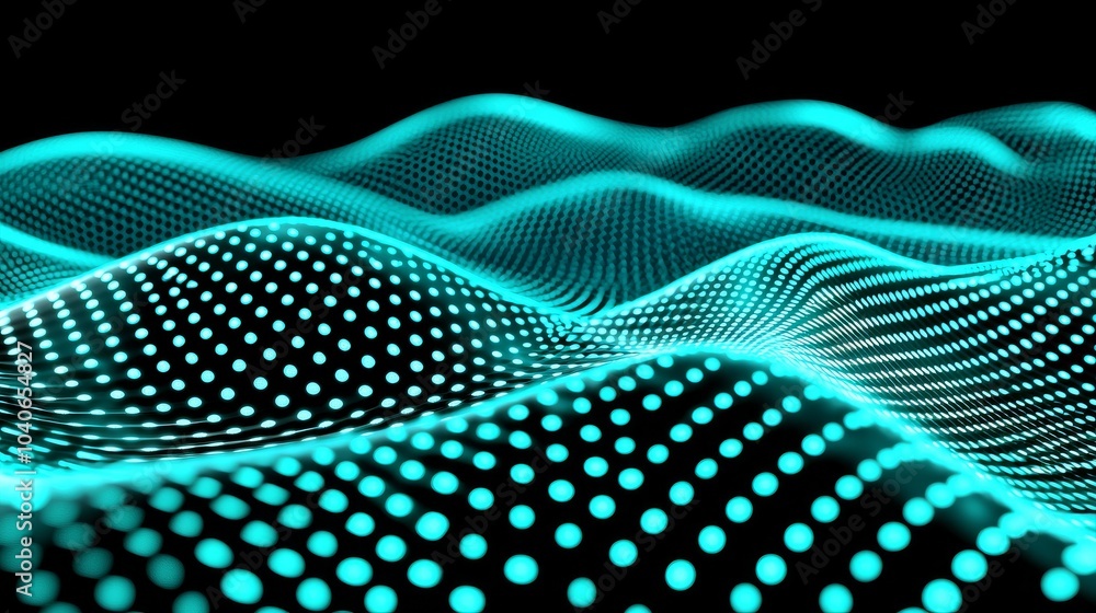 Poster background with dots and lines in data technology. 3d rendering. 4k.