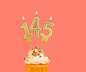 Birthday candle and cupcake - Number 145