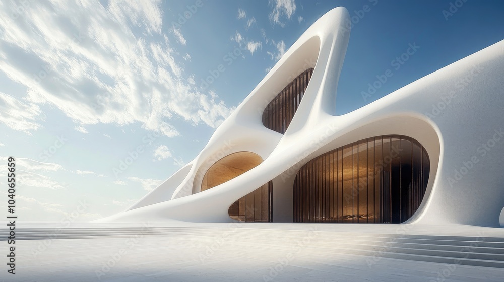 Poster 3d rendering of a modern architectural structure