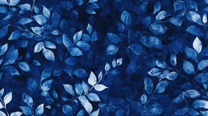 Indigo Batik Texture Seamless Print Spanish Prints Navy Design Square Cobalt Artistic Watercolor Nature Texture Line Floral Art