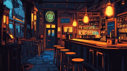 Pub in London illustration
