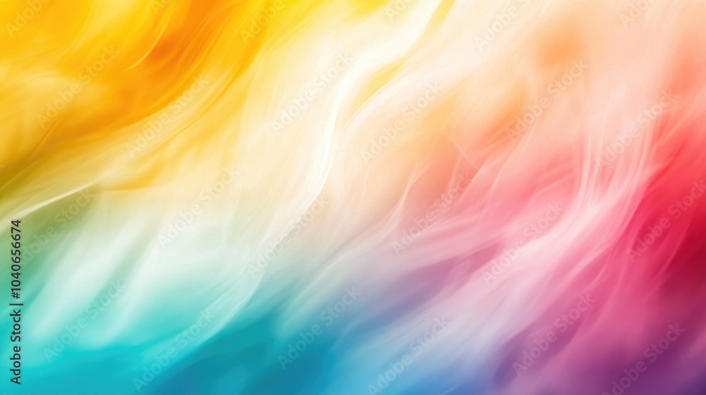 Poster blurred abstract background with vibrant colors featuring a smooth transition and a stunning rainbow