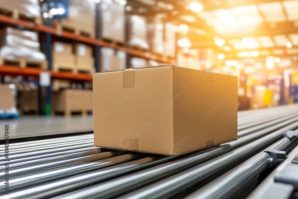 Poster an automated system for moving merchandise through a warehouse. this system is commonly used in e-co