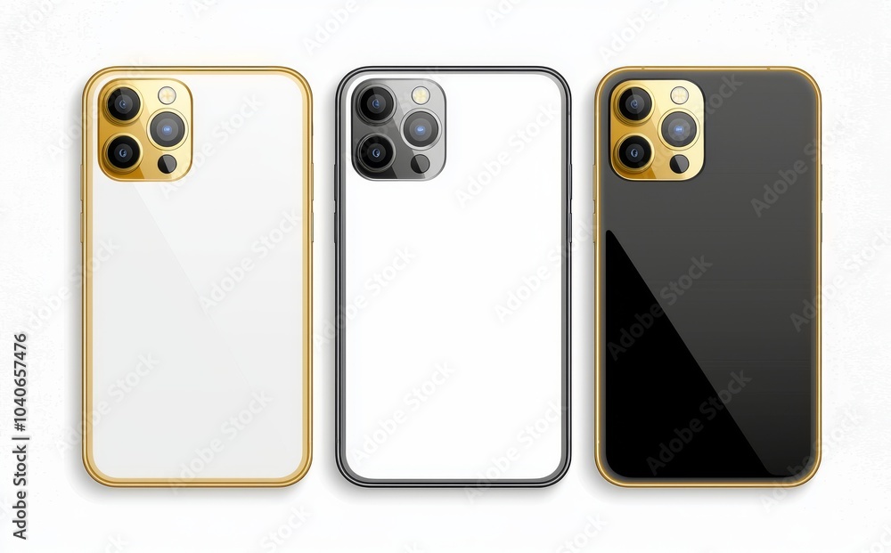 Poster a realistic mockup of a smartphone with a blank screen isolated on white background. a modern illust