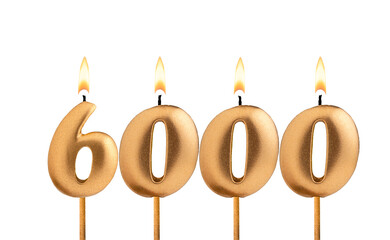 Candles form the number 6000 - Number of followers.