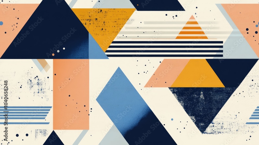 Poster abstract triangular geometric background with a stripped design