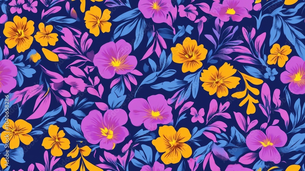 Poster digital pattern for fabric printing suitable for digital painting design intended for covers textile