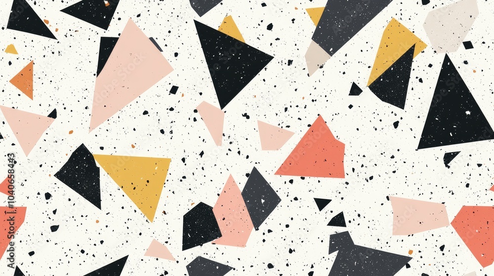 Poster seamless random triangle pattern suitable for surface design and print high quality illustration fea