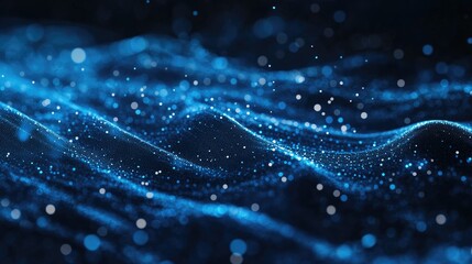 Fototapeta premium Blue digital flow against a black background
