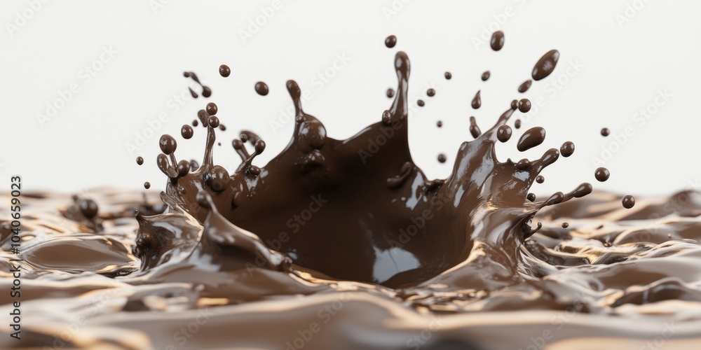 Poster isolated drops of mud splash on a white background, featuring a clipping path, isolated mud splashes