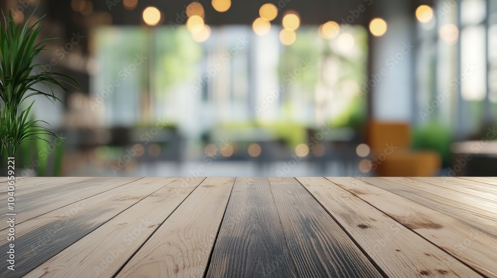 Poster 3d rendering of a tabletop with a blurred office background