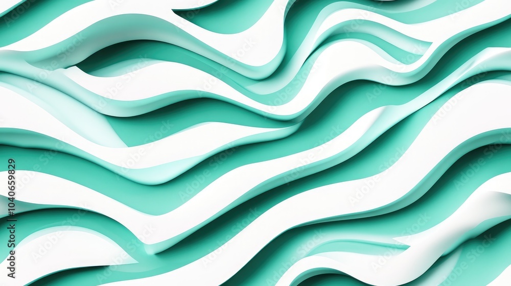 Poster 3d flowing shape design with dye effect stripes stylish zebra inspired texture modern textile design