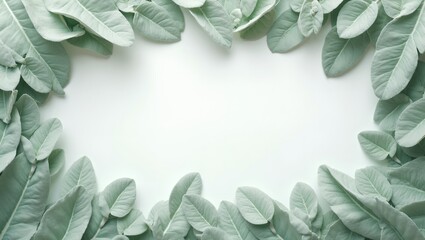 Fototapeta premium Sage leaves in soft pastel colors for a calming effect