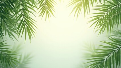 Fresh tropical bamboo palm leaves creating a light and airy atmosphere