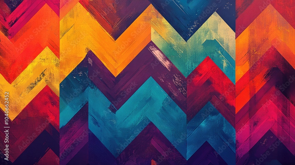 Poster vibrant zigzag striped pattern ideal for backgrounds and design applications