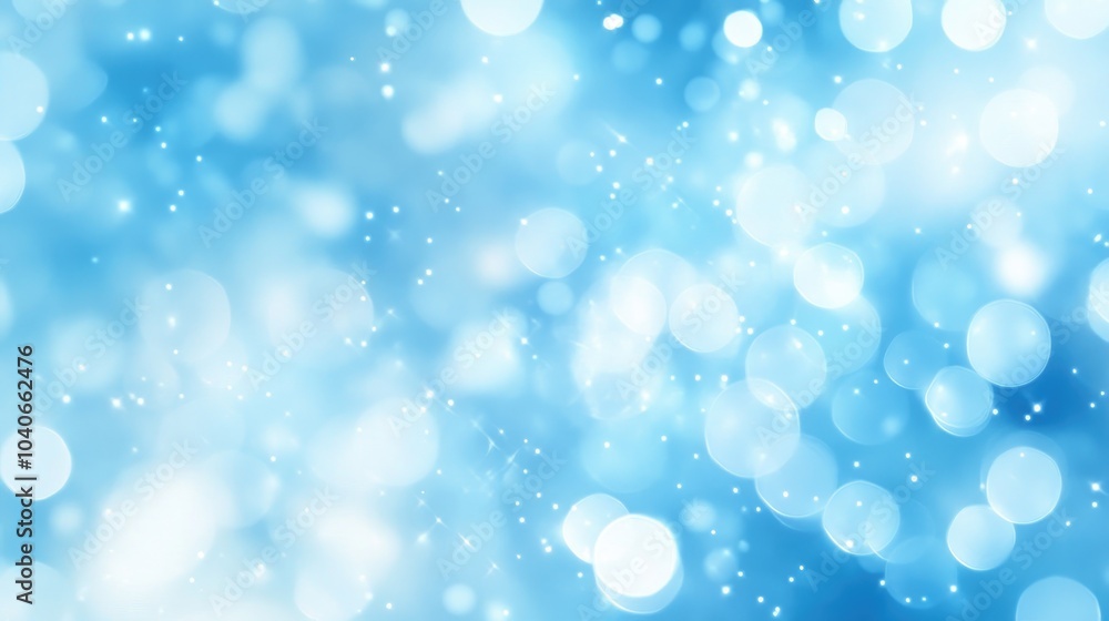 Poster light blue abstract background featuring numerous sparkling highlights with selective focus on some 