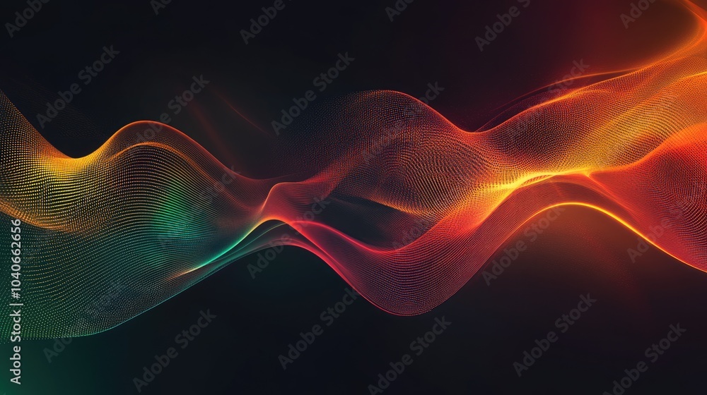 Poster colorful abstract wave element for design featuring a digital frequency track equalizer stylized lin