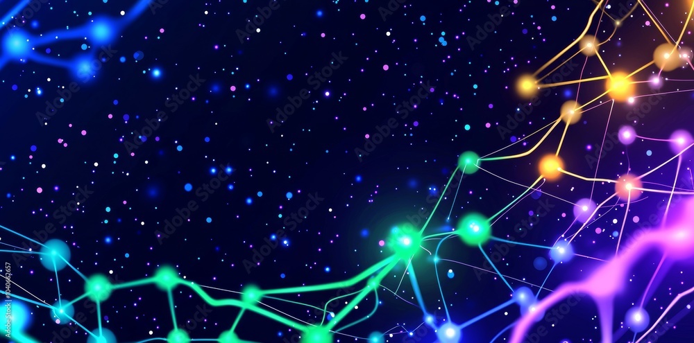 Poster an analysis of big data. visualization of information sorting process. themes of science, technology