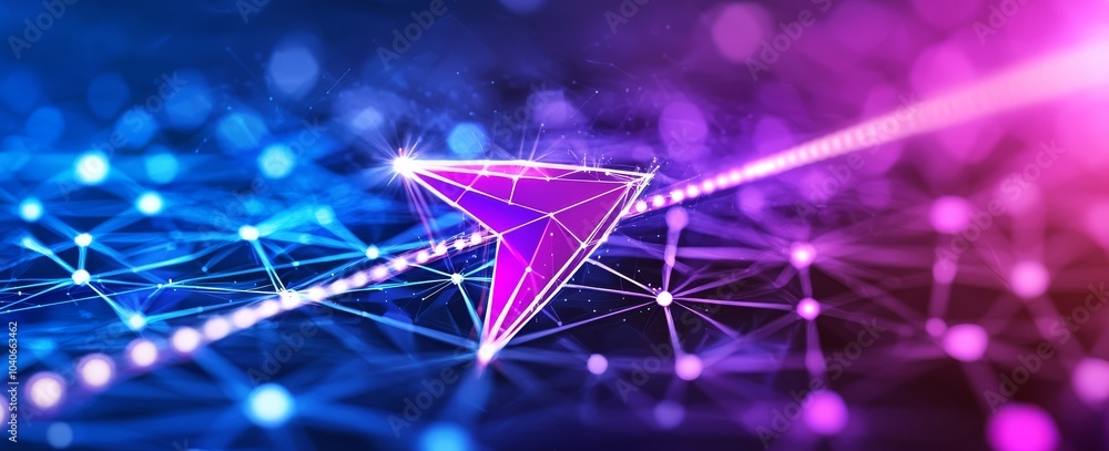 Aufkleber 3d illustration of a crystal mesh and neural connections in the digital brain. concept of big data a