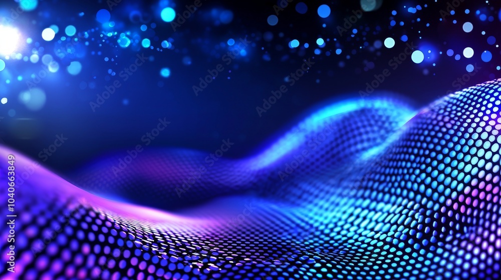 Poster a digital background with moving glow particles. futuristic hi-tech illustration. concept of data tr