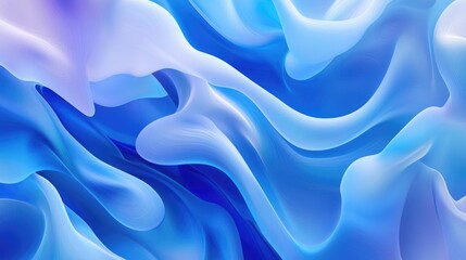 Obraz premium 3D rendered abstract background featuring flowing blue fluid shapes