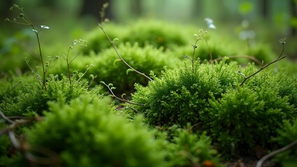 Soothing forest moss with delicate leaves and stems