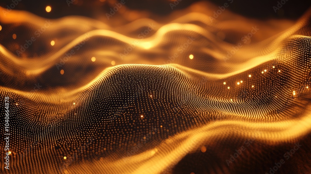 Poster abstract background featuring flowing particles digital backdrop created using 3d rendering techniqu
