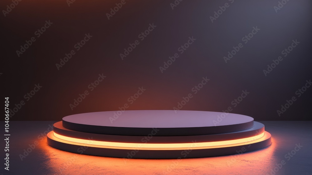 Poster illuminated concentric product display podium without background