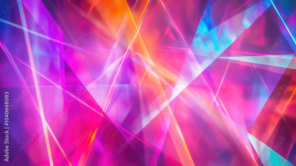 Poster multicolored laser light abstract background featuring geometric patterns ideal for endless texture 