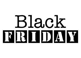 Banner con texto Black Friday con tipografía de máquina de escribir