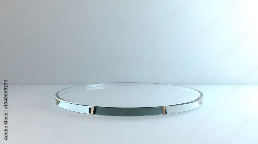 Aufkleber glass display pedestal design platform blank product stand clean background 3d rendering
