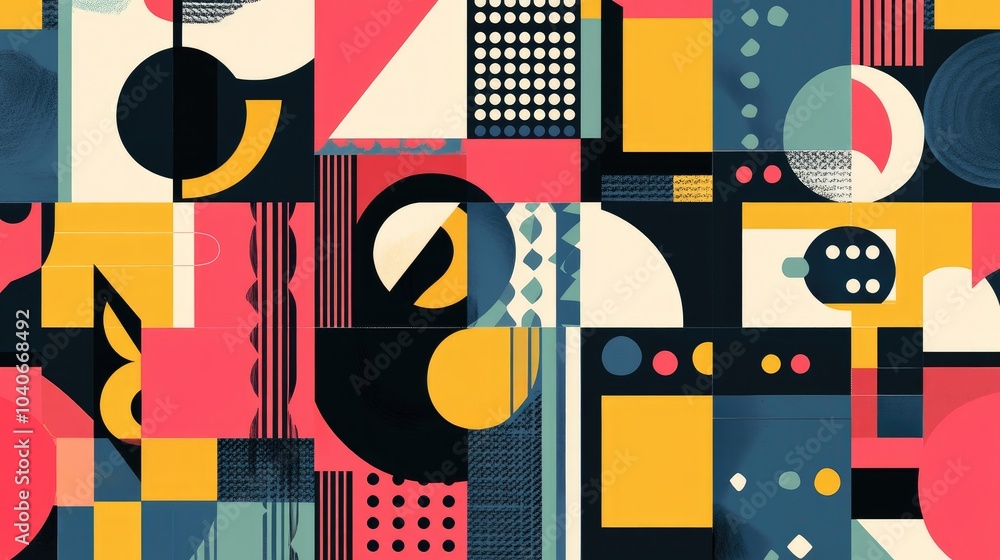 Poster geometric mosaic pattern in a flat design style