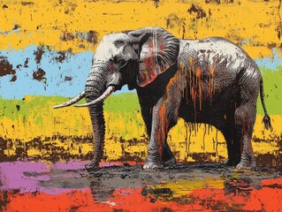 African elephant squirts mud over its body showcasing a natural behavior in a vibrant habitat