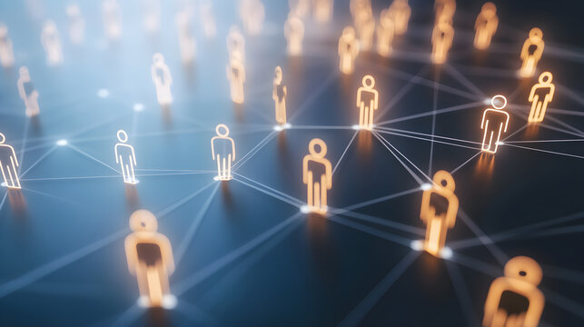 Pions d'&eacute;checs interconnect&eacute;s dans un r&eacute;seau, concept de r&eacute;seau dans la strat&eacute;gie de gestion des ressources humaines	
