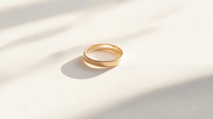 A wedding ring on a pristine white background, symbolizing commitment and love in modern relationships, Wedding scene