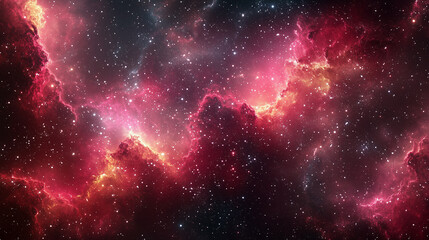 Fototapeta premium A red and orange galaxy with many stars