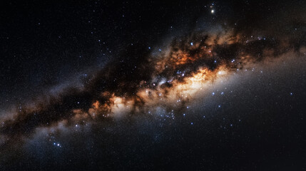 Fototapeta premium A dark sky with a long, thin line of stars