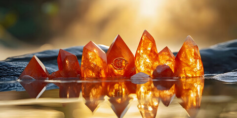 Banner of crystals, ai generated.