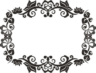 Vector floral ornamental frame. Vintage oriental panel, great for wedding decorations, greeting cards, invitations, banners, vinyl and laser ready.