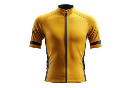 Yellow Cycling Jersey isolated on transparent background, png file, no background png file