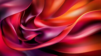 Obraz premium Abstract background with red, orange, and purple flowing fabric.
