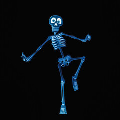 skeleton cartoon in pop rock dance