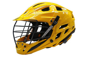 Yellow Lacrosse Helmet isolated on transparent background, png file, no background png file