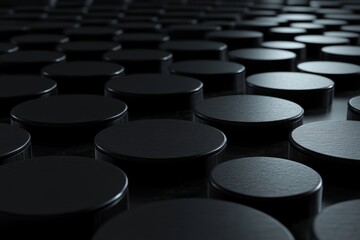 A close-up shot of a repeating pattern of black circles, creating a textured and abstract design.
