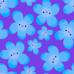 Abstract floral seamless retro flower pattern for fabrics and linens