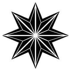 Obraz premium black star silhouette on white