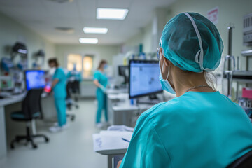 Healthcare Professionals Working in Modern Medical Facility